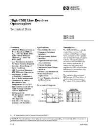 Hcpl Agilent High Cmr Line Receiver Optocouplers